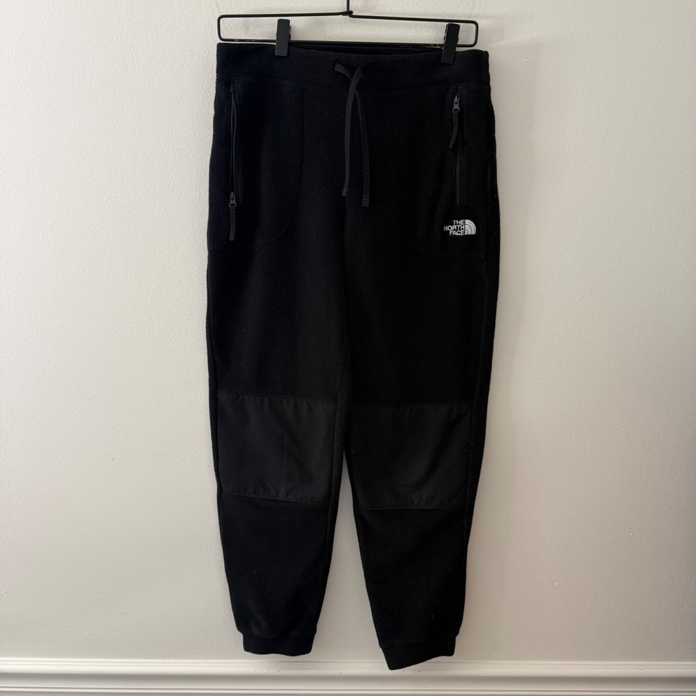 The North Face Polartec Fleece Joggers Black Reinforced Knee Pants Womens Small